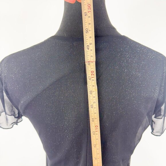 VINTAGE 90S STYLE LONG MESH MAXI DRESS SHIMMER WITH FLORALS - Picture 2 of 16